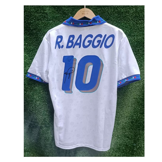 Italy Away Kit 1994 Signed Baggio