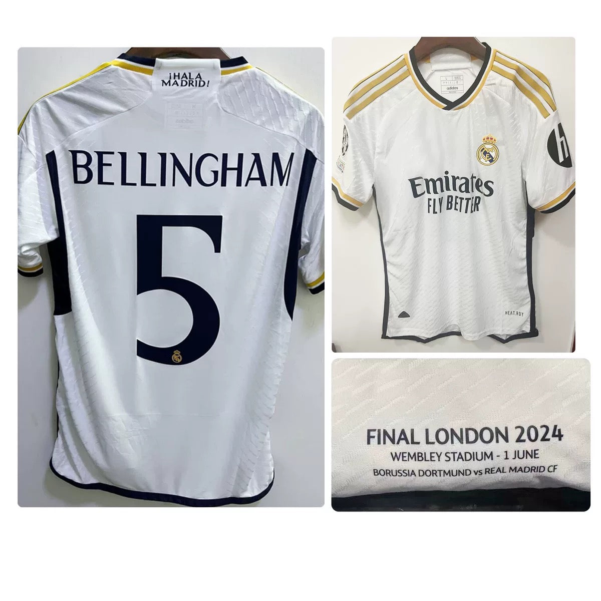 Real Madrid Vs Dortmund UCL Final jersey (Jude Bellingham)