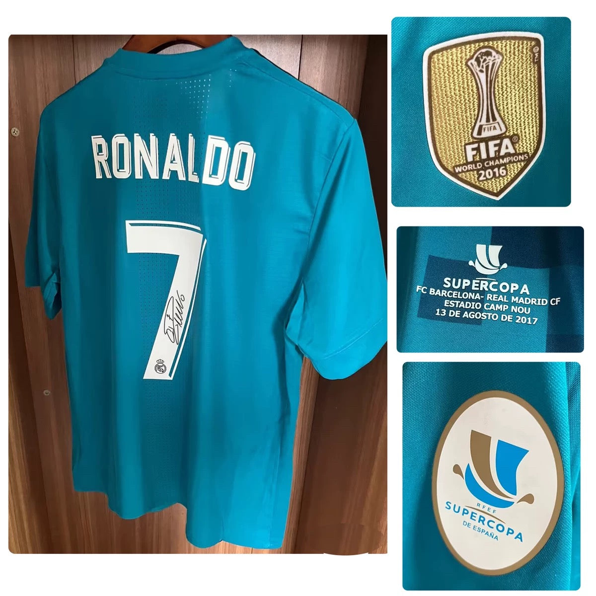 Real Madrid Away Kit 2017/18 Signed Ronaldo