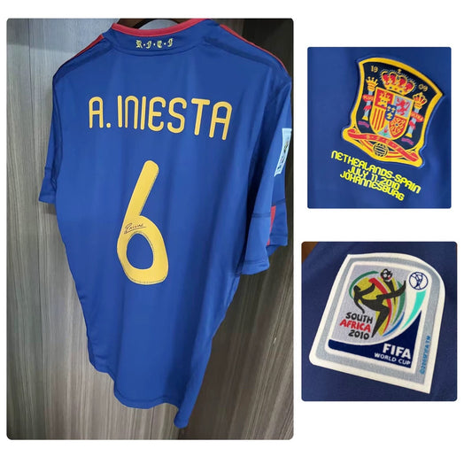 Spain Away Kit 2010 Signed Iniesta